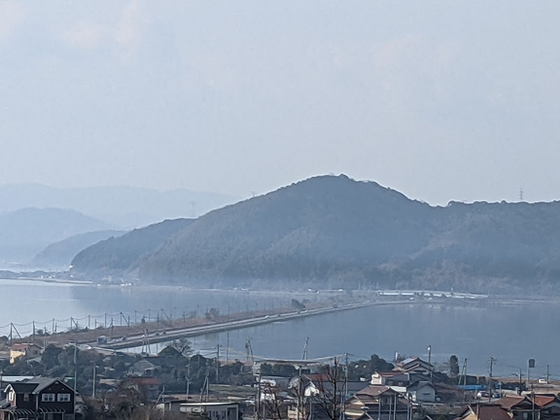 大根島と松江を結ぶ堤防道路